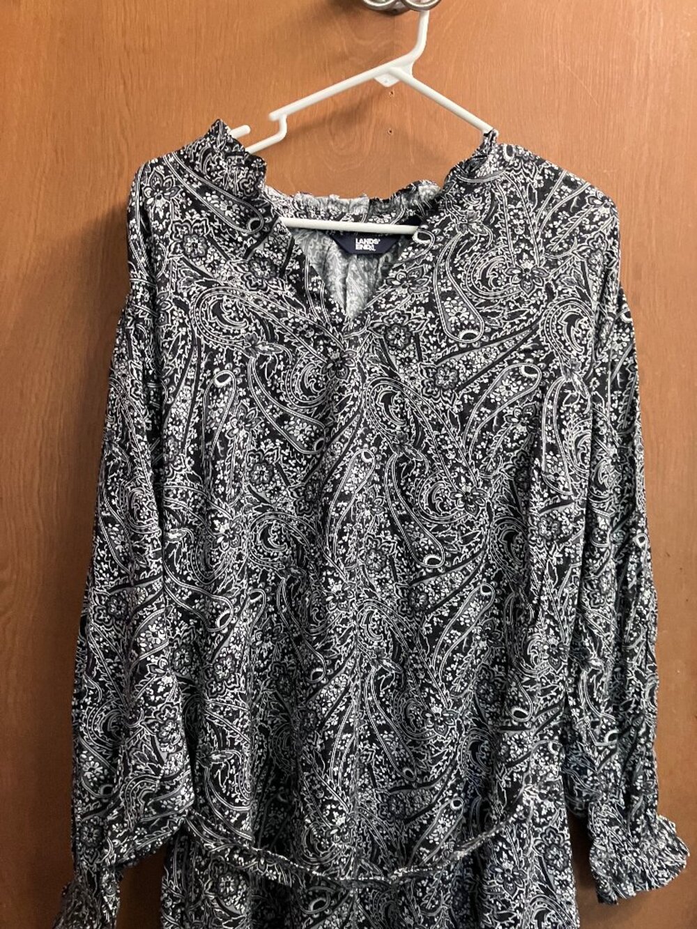 Lands End Paisley Dress with Pockets (2X, 20-22)